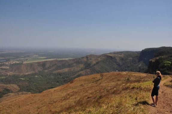 No mirante do centro Geodésico, na Chapada dos Guimarães, no Mato Grosso